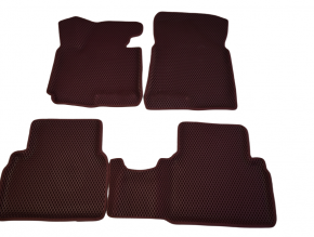 Новый комплект EVA ковриков для Kia Sportage III бордовый с бордовой окантовкой